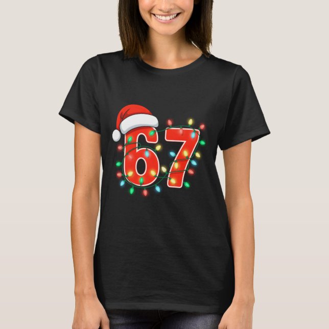 67 Christmas Lights Meme Saying 6 7 Costume Xmas L T Shirt (Framsida)