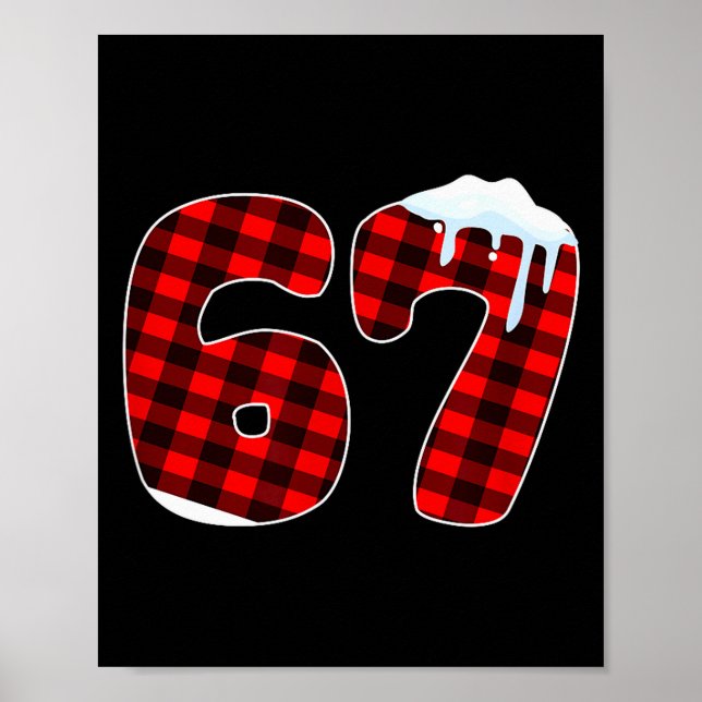67 Christmas Meme 6 7 Numbers Six Seven Funny Xmas Poster (Framsidan)