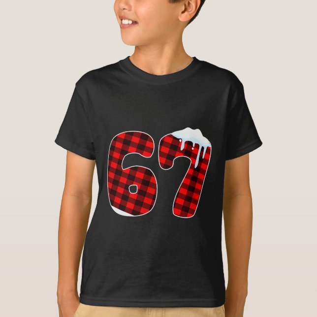 67 Christmas Meme 6 7 Numbers Six Seven Funny Xmas T Shirt (Framsida)