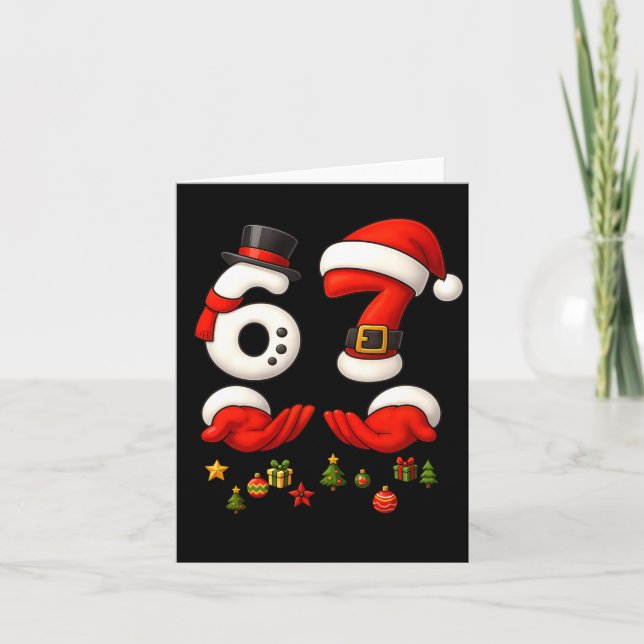 67 Christmas Meme Funny 6 7 Hands Gen Alpha Slang  Kort (Framsida)
