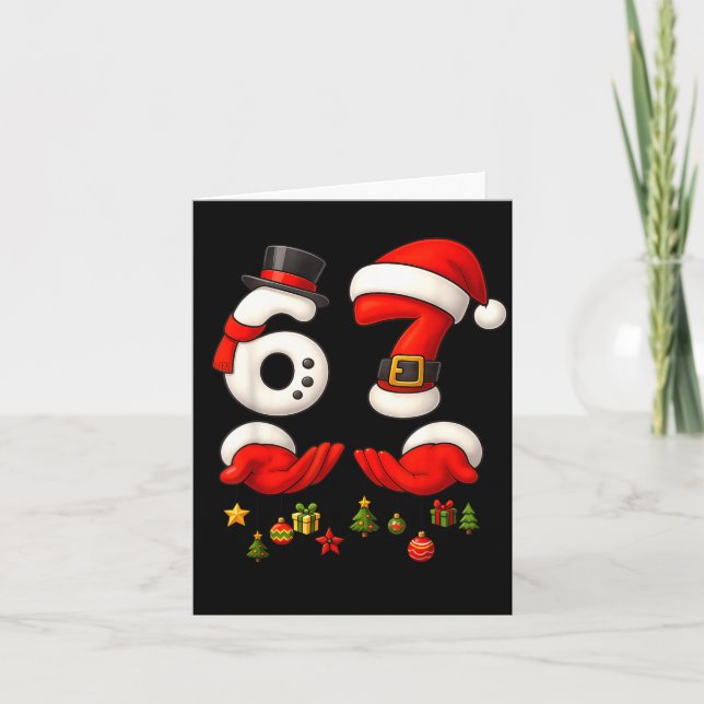 67 Christmas Meme Funny 6 7 Hands Gen Alpha Slang  Kort (Framsida)