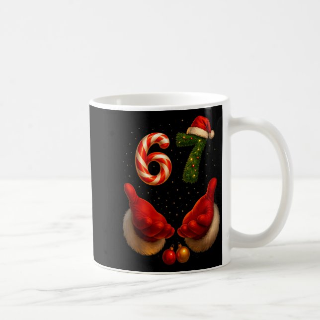 67 Christmas Meme Funny Gen Alpha Slang Holiday Hu Kaffemugg (Höger)
