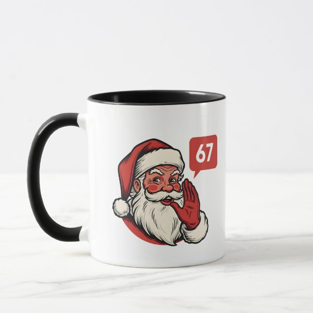 67 Christmas Merry Six Seven Brainrot Santa Claus Mugg (Vänster)