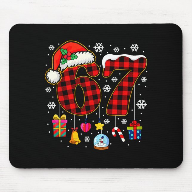 67 Christmas Red Plaid 6 7 Six Seven Boys Christma Musmatta (Framsidan)