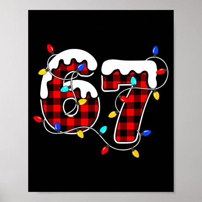 67 Christmas Red Plaid 6 7 Six Seven Boys Christma Poster (Framsidan)