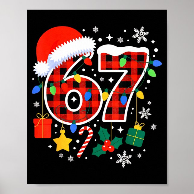 67 Christmas Red Plaid 6 7 Six Seven Boys  Poster (Framsidan)