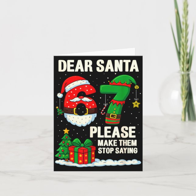 67 Christmas Shirt 6-7 6 7 Shirt Funny Parents Men Kort (Framsida)