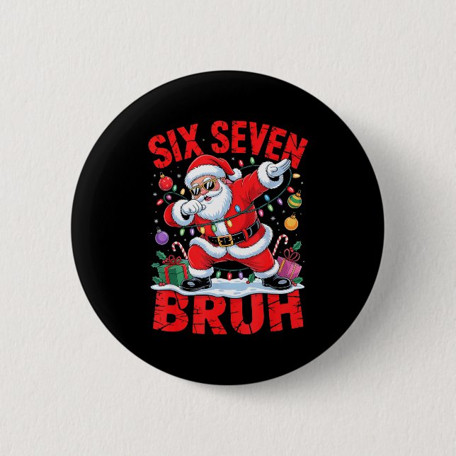 67 Christmas Shirt Santa Six Seven Bruh Men Women  Knapp (Framsida)