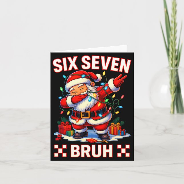 67 Christmas Shirt Santa Six Seven Bruh Men Women  Kort (Framsida)