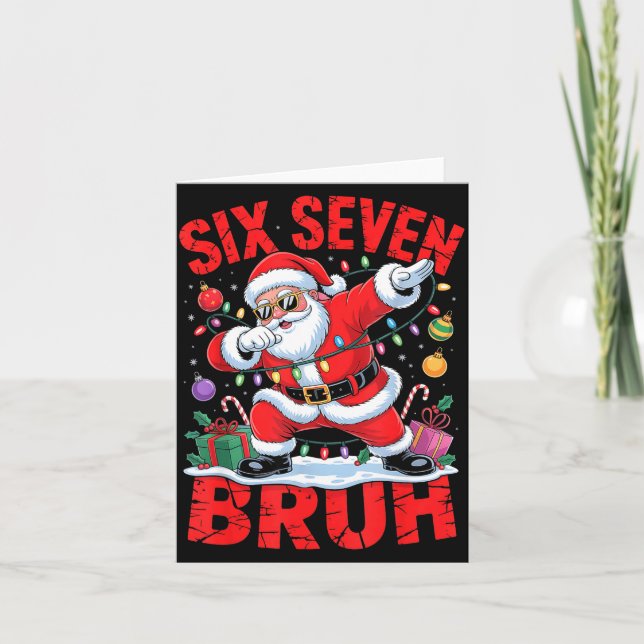 67 Christmas Shirt Santa Six Seven Bruh Men Women  Kort (Framsida)