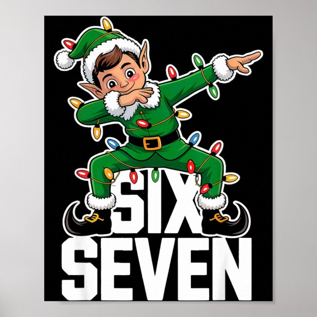 67 Christmas Six Seven 6 7 Meme Funny Dabbing Elf  Poster (Framsidan)