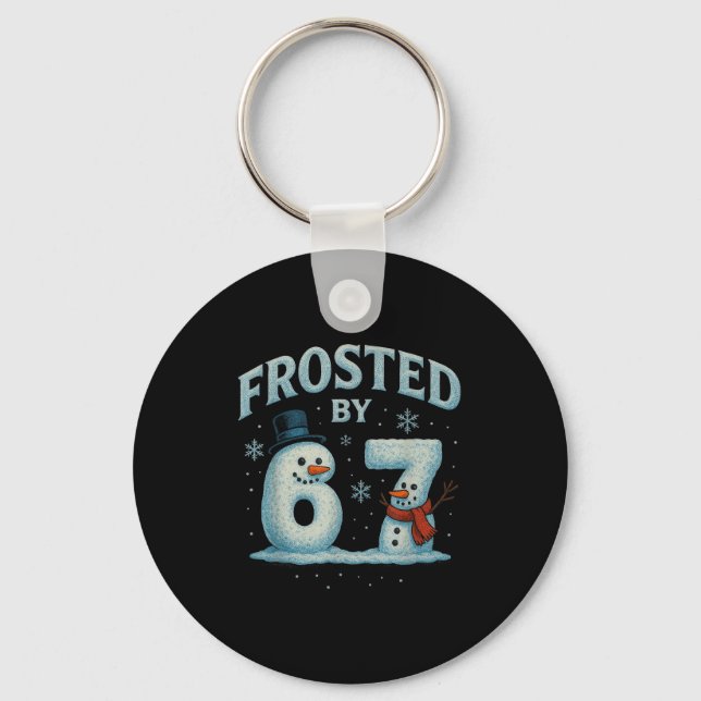 67 Christmas Snowman 6 7 Internet Meme Xmas 67  Nyckelring (Framsida)