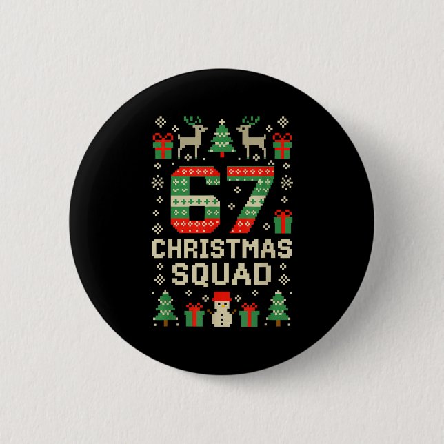 67 Christmas Squad Brainrot Meme Ugly Xmas Six Sev Knapp (Framsida)