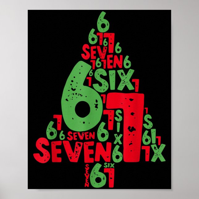 67 Christmas Tree Holiday Six Seven Meme Brainrot  Poster (Framsidan)