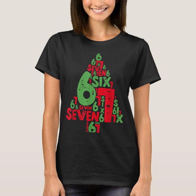 67 Christmas Tree Holiday Six Seven Meme Brainrot  T Shirt (Framsida)