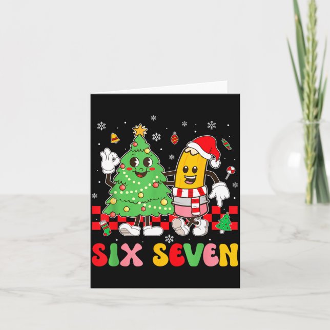 67 Christmas Tree Pencil School Teacher Xmas Holid Kort (Framsida)