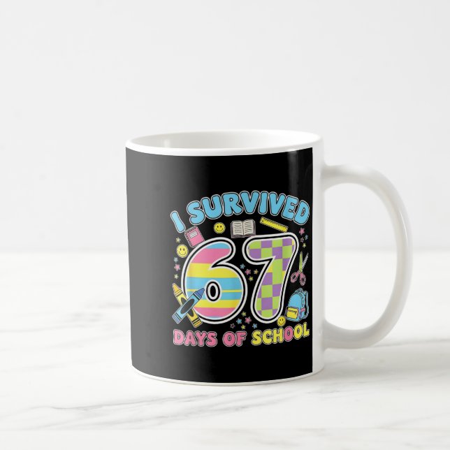 67 Clroom Milestone Cute Pastel Kids Humor  Kaffemugg (Höger)