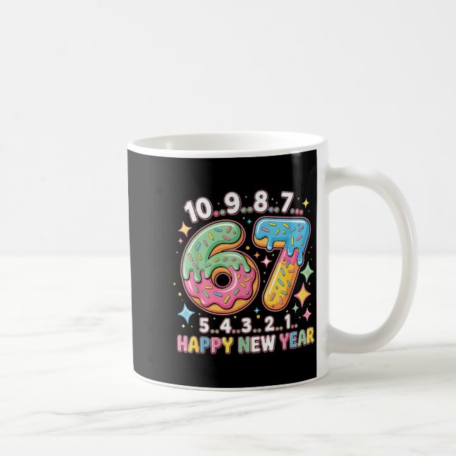 67 Countdown Happy New Year 2026 Funny Donut Numbe Kaffemugg (Höger)
