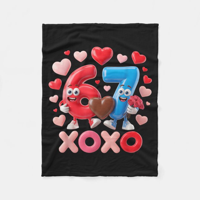 67 Cute Six Seven Gen Meme Couple Anniversary Vale Fleecefilt (Framsidan)