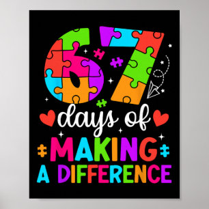 67 dagar av att göra skillnad Rolig lärare elev Poster