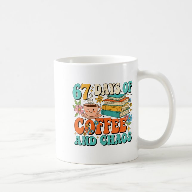 67 dagar kaffe och kaos älskare rolig 67 meme si kaffemugg (Höger)