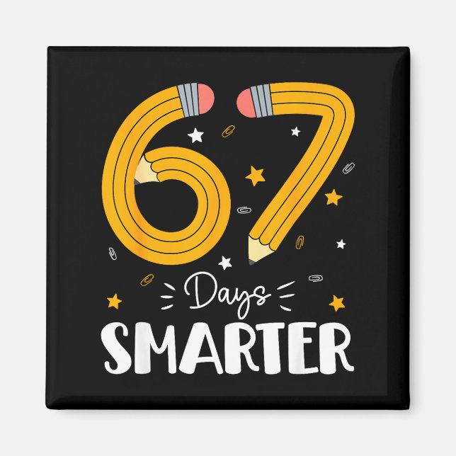 67 dagar smartare Gen Alpha-slang 67 Meme-lärare S Magnet (Framsidan)