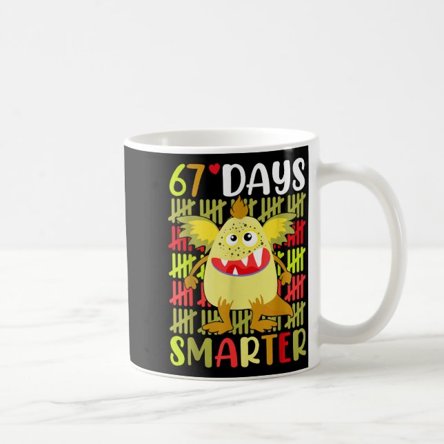 67 dagar smartare lilla monster 67:e dagen skol tj kaffemugg (Höger)