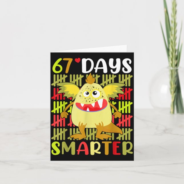 67 dagar smartare lilla monster 67:e dagen skol tj kort (Framsida)