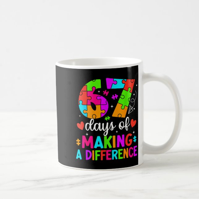 67 Days Of Making A Difference Funny Teacher Stude Kaffemugg (Höger)