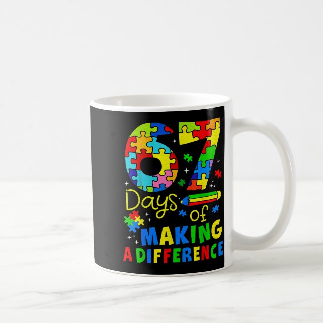 67 Days Of Making A Difference Funny Teacher Stude Kaffemugg (Höger)