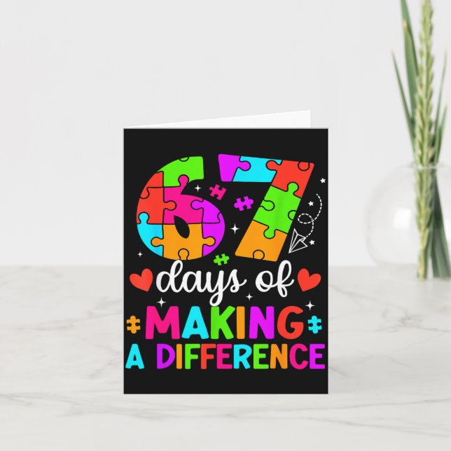 67 Days Of Making A Difference Funny Teacher Stude Kort (Framsida)
