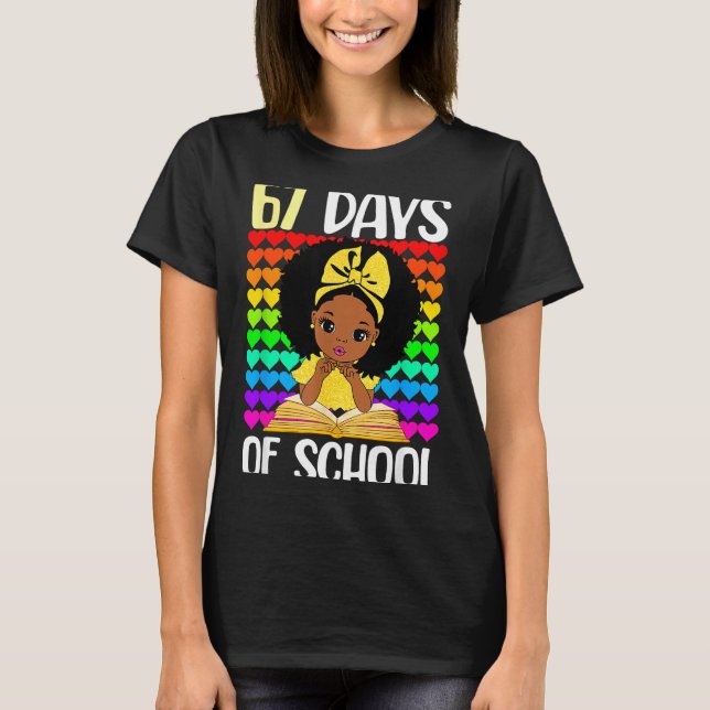 67 Days Of School 67th Day Smarter Six Seven Melan T Shirt (Framsida)