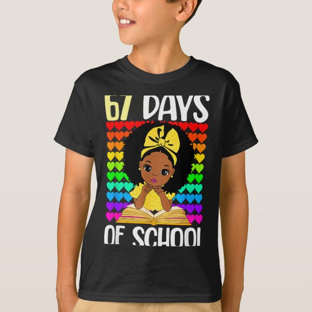 67 Days Of School 67th Day Smarter Six Seven Melan T Shirt (Framsida)
