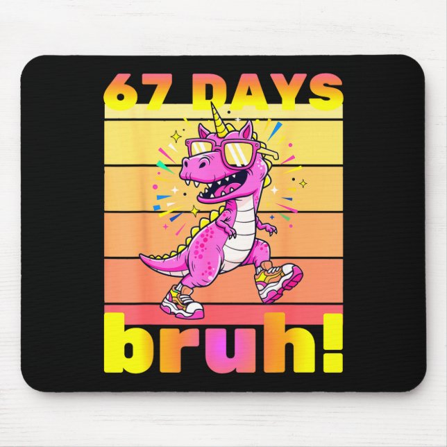 67 Days Of School Bruh Funny Kids Girls Dinosaur U Musmatta (Framsidan)