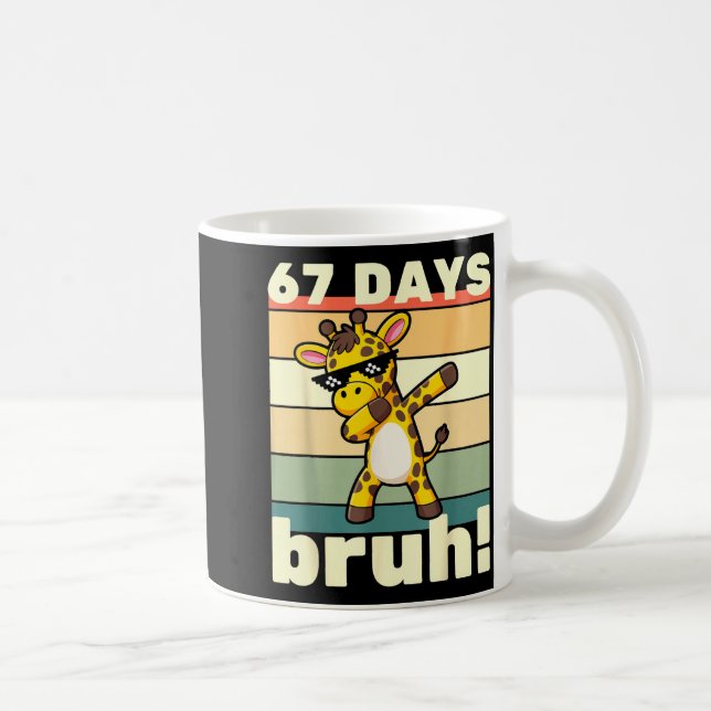 67 Days Of School Bruh Funny Meme Boys Kids Dabbin Kaffemugg (Höger)
