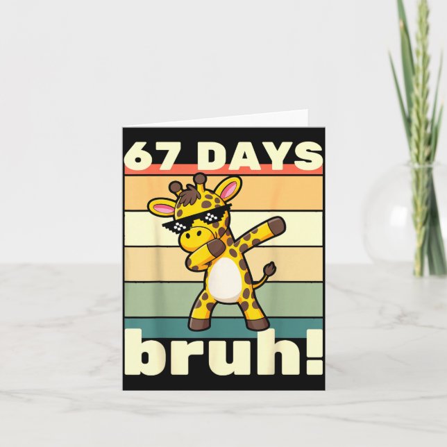 67 Days Of School Bruh Funny Meme Boys Kids Dabbin Kort (Framsida)