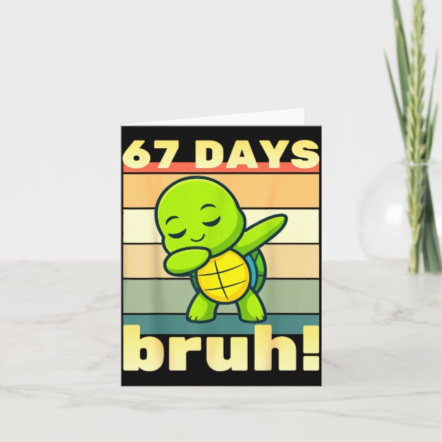 67 Days Of School Bruh Funny Meme Boys Kids Dabbin Kort (Framsida)