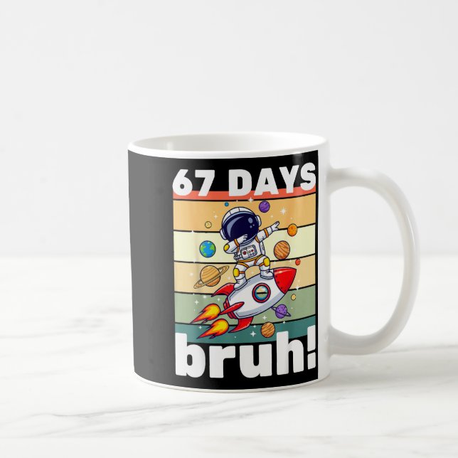 67 Days Of School Bruh Funny Meme Kids Dabbing Ast Kaffemugg (Höger)