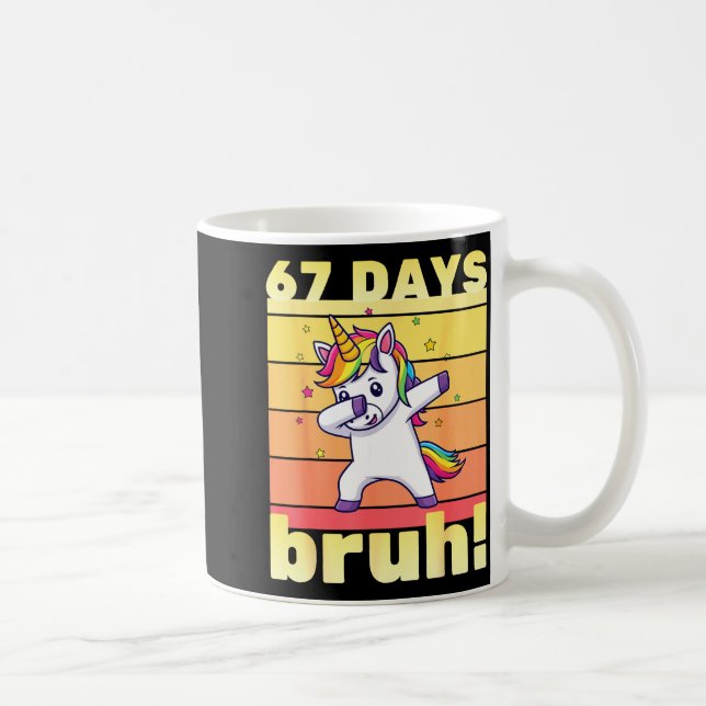 67 Days Of School Bruh Funny Teacher Kids Dabbing  Kaffemugg (Höger)