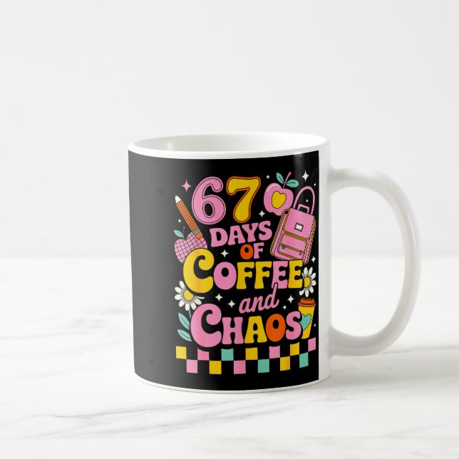 67 Days Of School Coffee Lover 67th Day Of School  Kaffemugg (Höger)