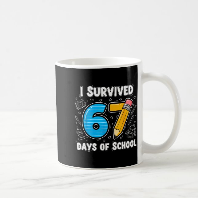 67 Days Of School Complete - Teacher Student Funny Kaffemugg (Höger)