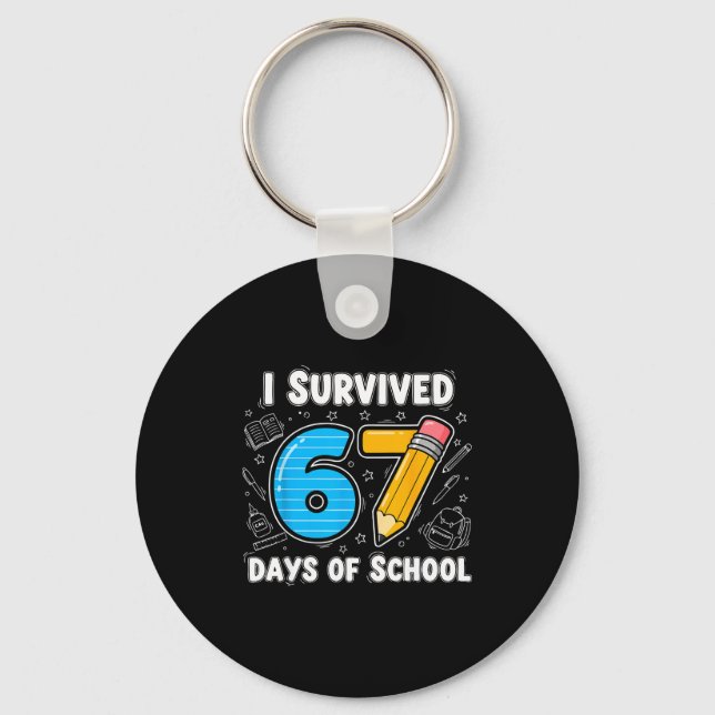 67 Days Of School Complete - Teacher Student Funny Nyckelring (Framsida)