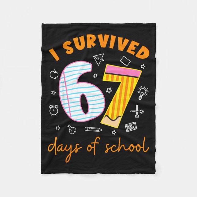 67 Days Of School Cool Teacher Design  Fleecefilt (Framsidan)