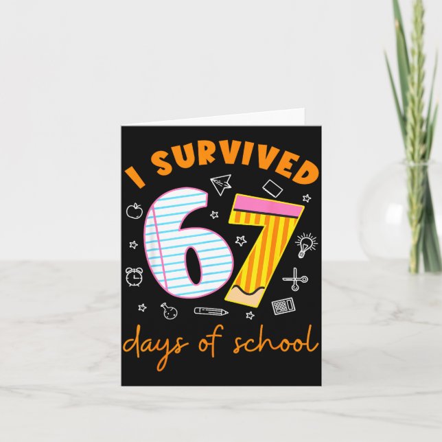 67 Days Of School Cool Teacher Design  Kort (Framsida)