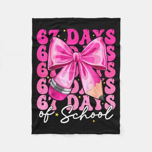 67 Days Of School Coquette Bow Six Seven Meme Teac Fleecefilt (Framsidan)