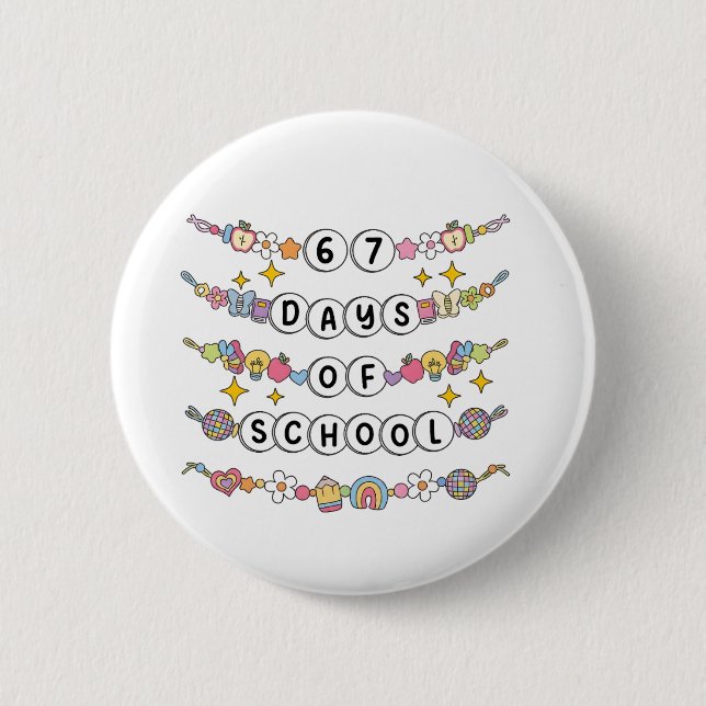 67 Days of School Cute Teacher Colorful Classroom Knapp (Framsida)