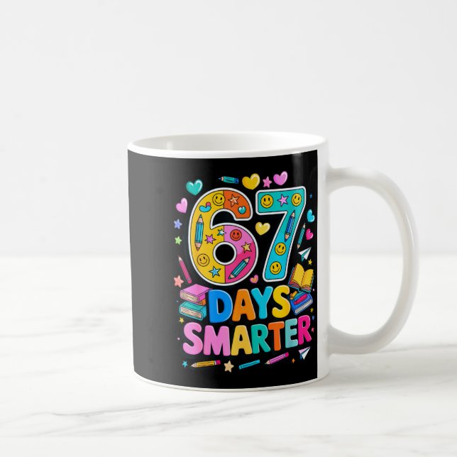 67 Days Of School Funny Meme Teacher Student  Kaffemugg (Höger)
