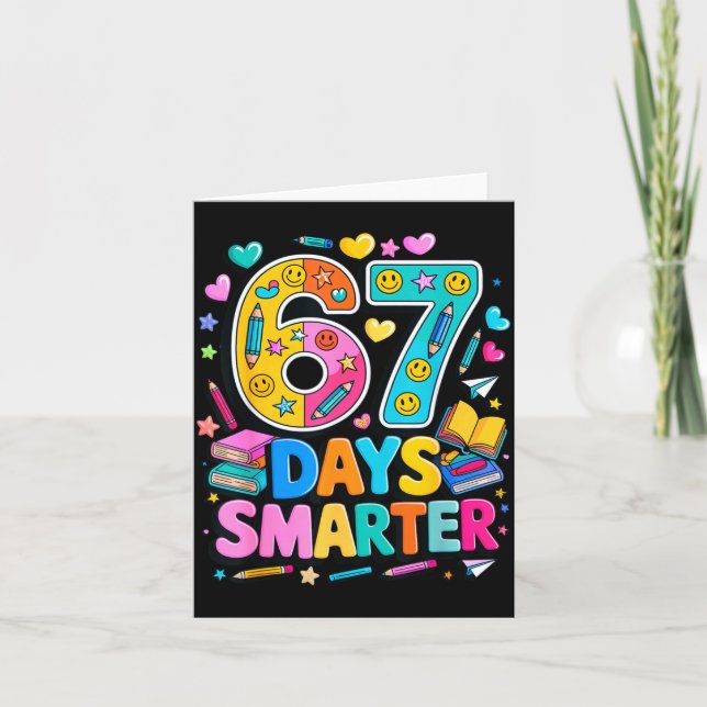 67 Days Of School Funny Meme Teacher Student  Kort (Framsida)