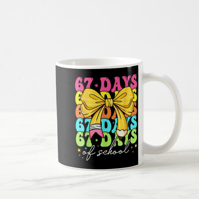 67 Days Of School Girls Coquette Bow 67th Day Of S Kaffemugg (Höger)