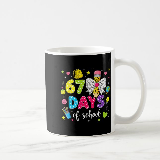 67 Days Of School Girls Coquette Bow Pencil 67 Day Kaffemugg (Höger)